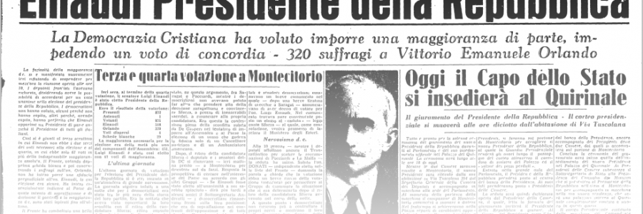 L’UNITA’ E I PRESIDENTI: 1948 – LUIGI EINAUDI