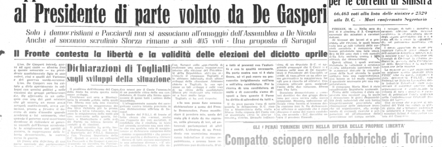 L’UNITA’ E I PRESIDENTI: 1948 – LUIGI EINAUDI – parte prima