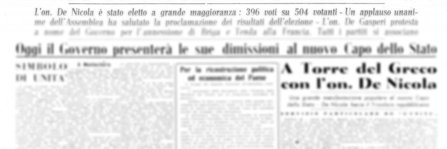 L’UNITA’ E I PRESIDENTI: Enrico De Nicola