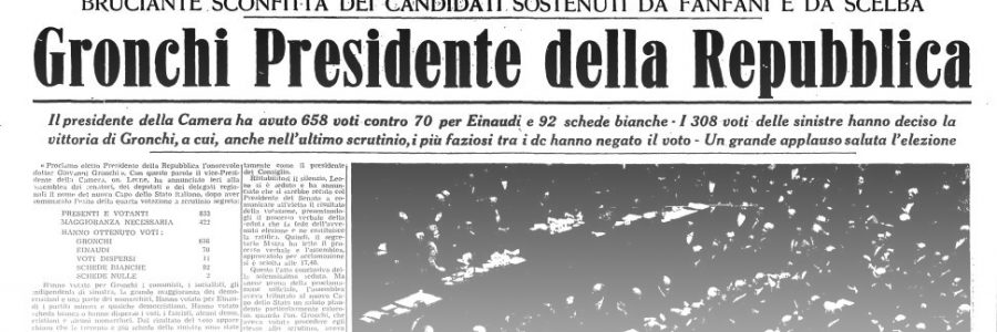 L’UNITA’ E I PRESIDENTI: 1955 -GIOVANNI GRONCHI – L’elezione